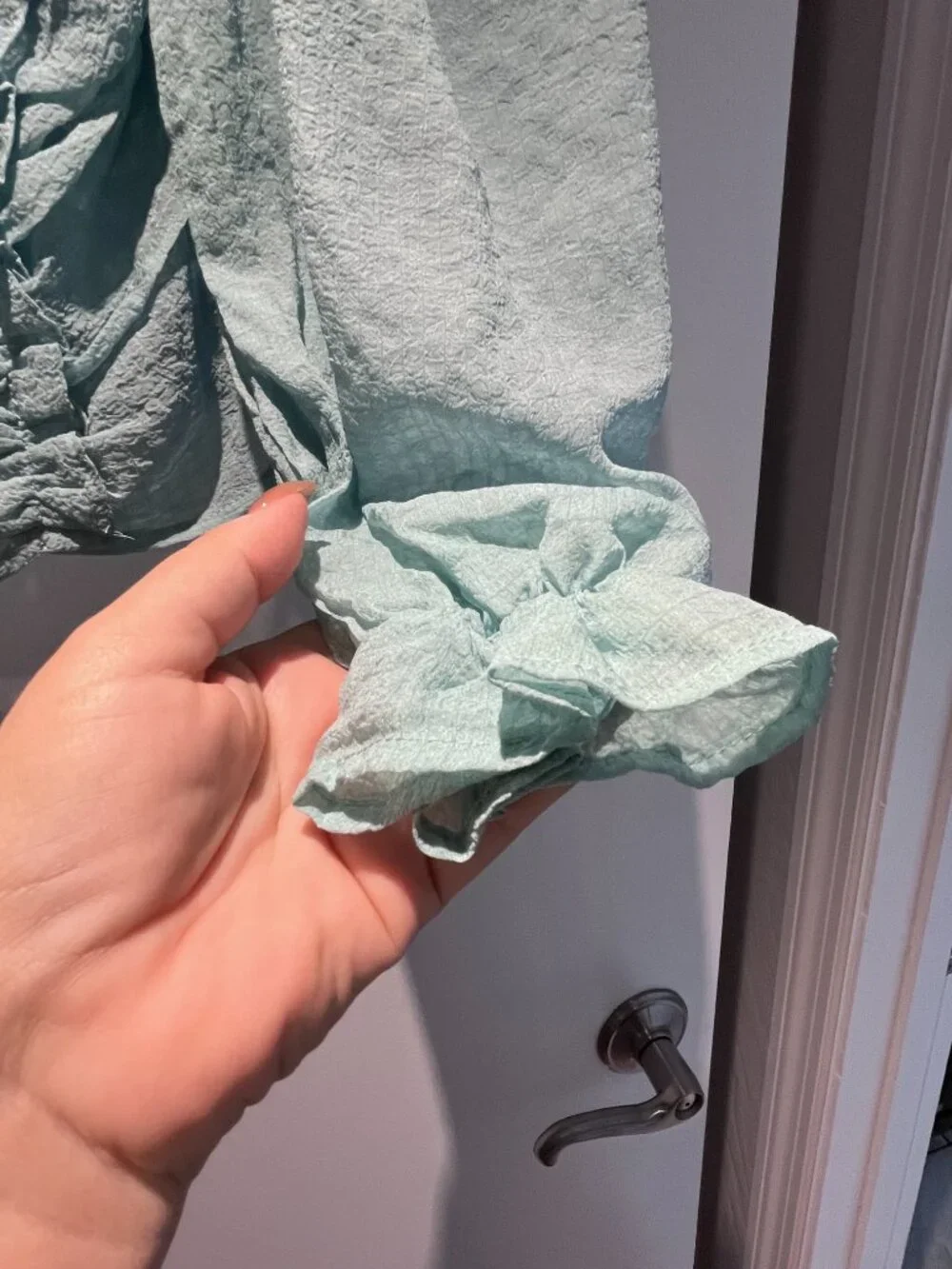 Anthropologie ASTR NWT Aqua Blue Sheer Ruched Blouse - Two Sizes Available